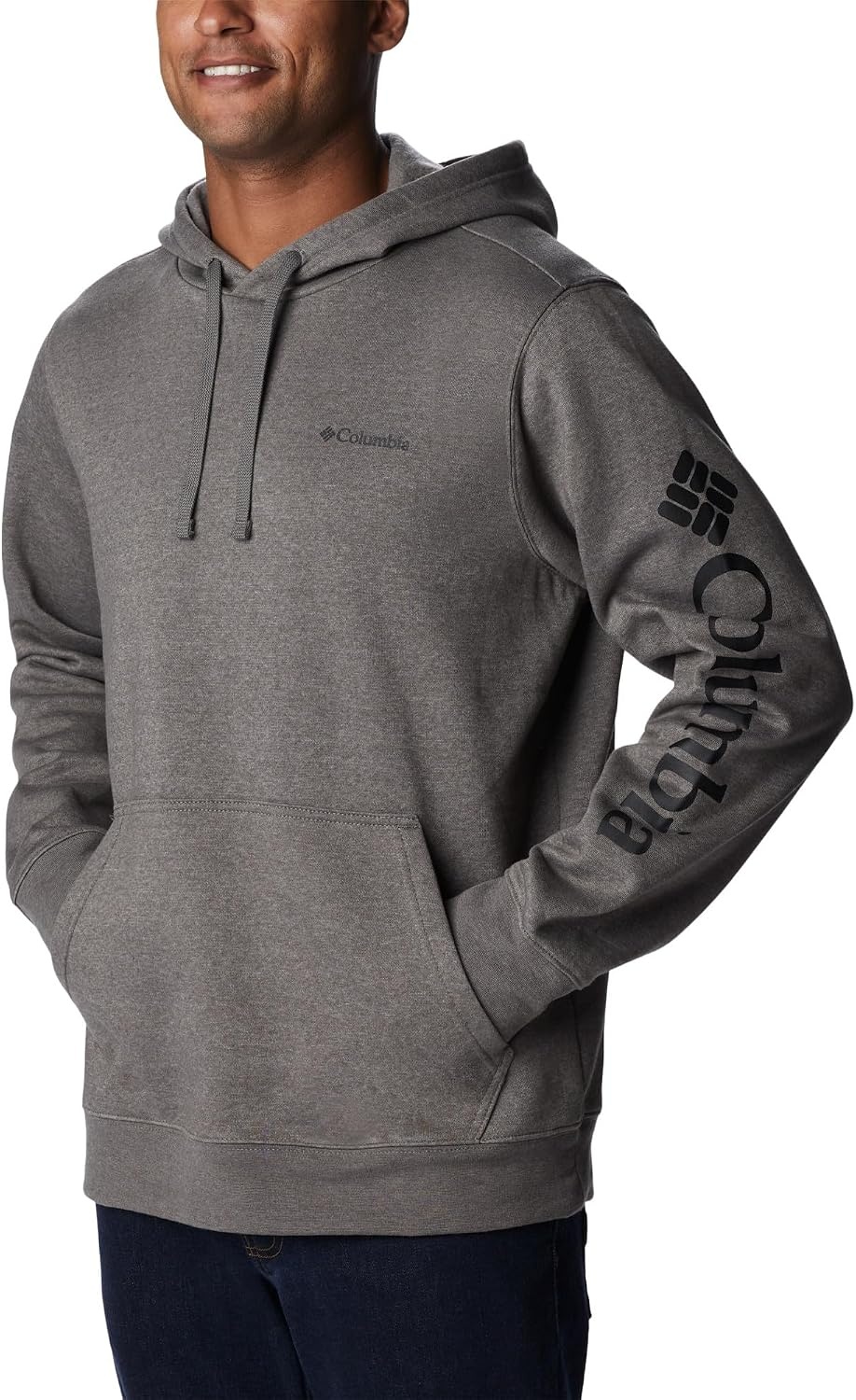 image:imageColumbia Trek Hoodie Hoodie fr HerrenCharcoal HeatherCsc Sleeve Logo