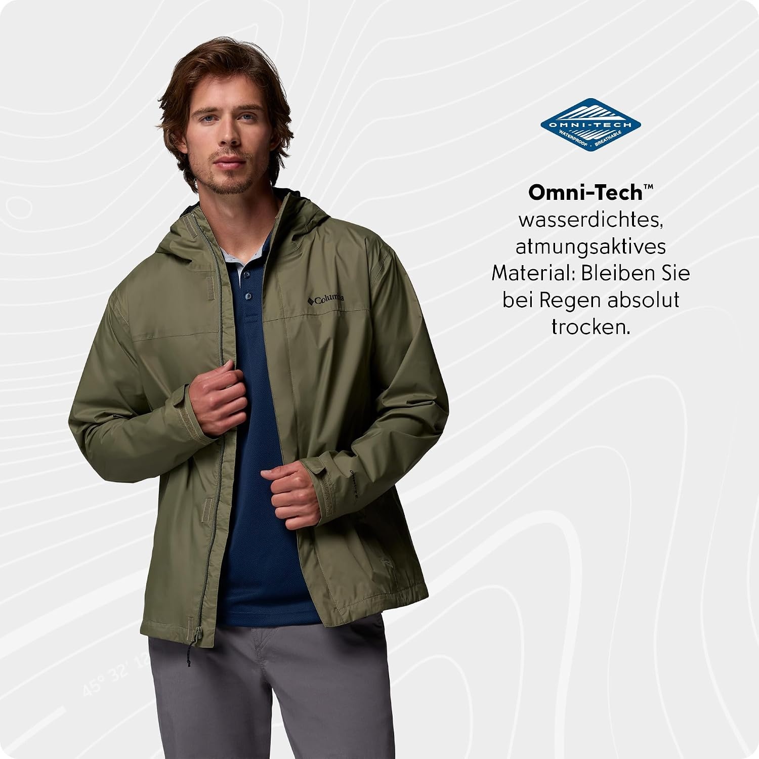 image:imageColumbia Watertight II Jacket Wasserdichte Regenjacke fr HerrenStone Green