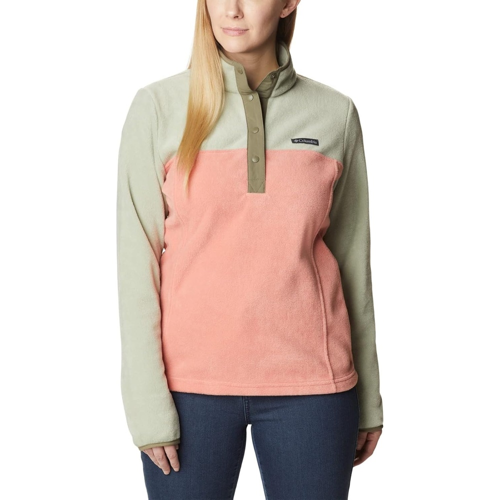 image:imageColumbia Benton Springs 12 Snap Pull Over II Fleece Pullover fr DamenAngelnSafariStone Green