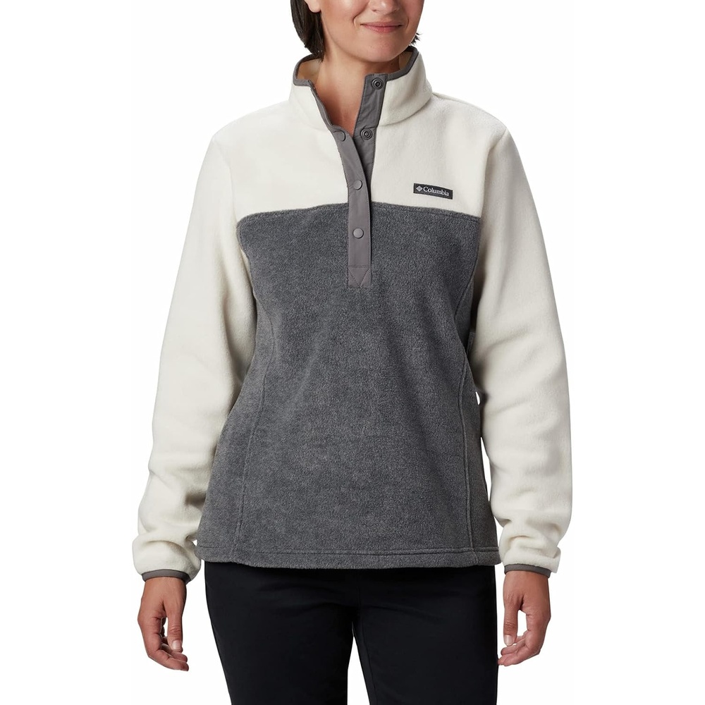 image:imageColumbia Benton Springs 12 Snap Pull Over II Fleece Pullover fr DamenCity Grey Heather Chalk