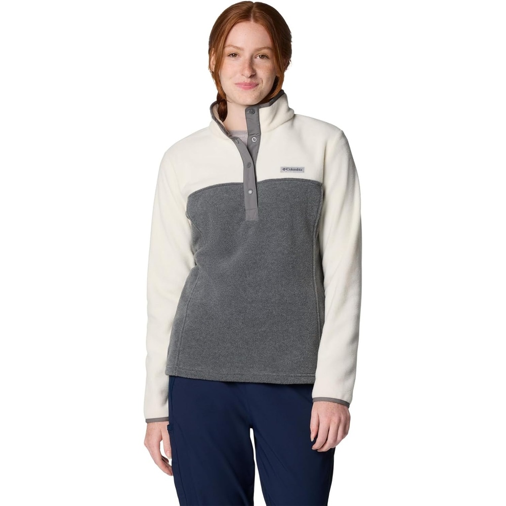 image:imageColumbia Benton Springs 12 Snap Pull Over II Fleece Pullover fr DamenCity Grey HeatherChalk