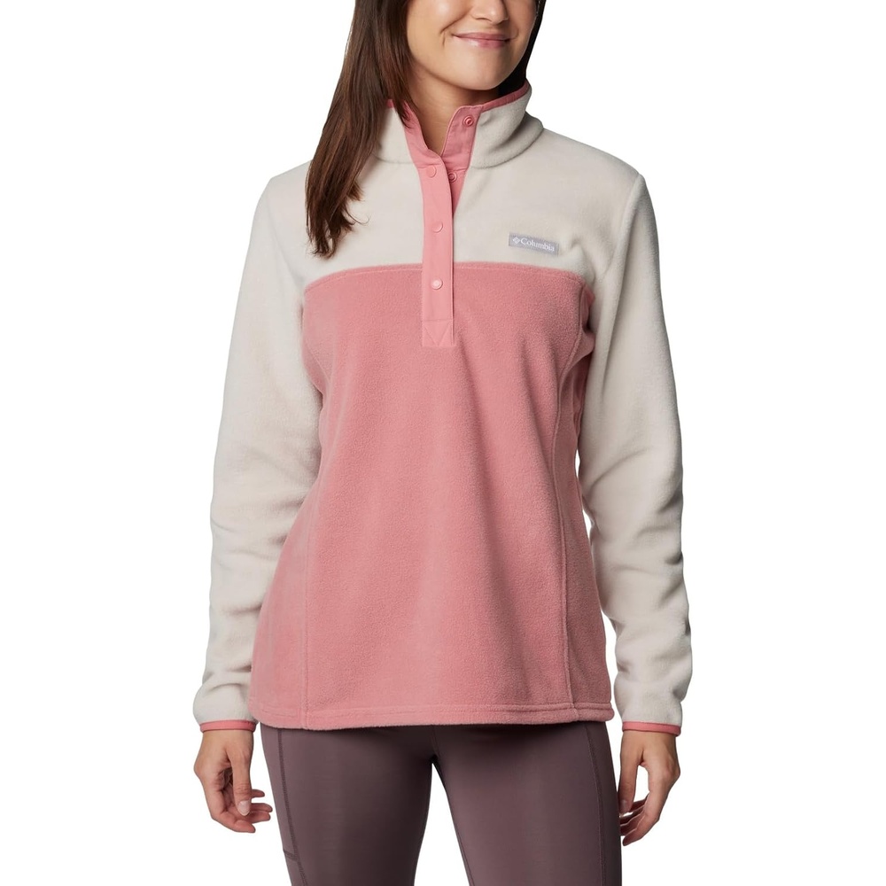 image:imageColumbia Benton Springs 12 Snap Pull Over II Fleece Pullover fr DamenDark StonePink Agave