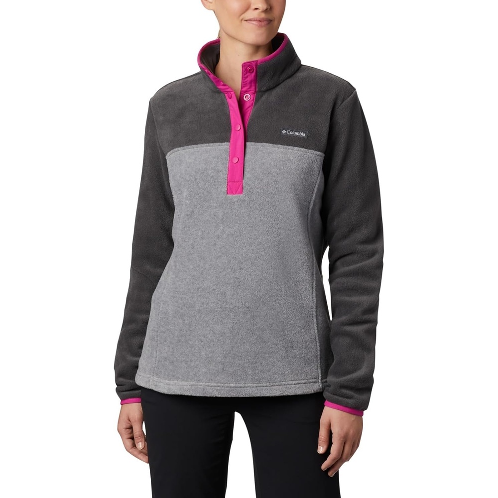 image:imageColumbia Benton Springs 12 Snap Pull Over II Fleece Pullover fr DamenLight Grey HeatherShark