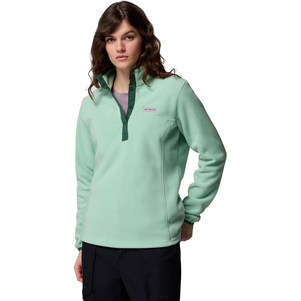 image:imageColumbia Benton Springs 12 Snap Pull Over II Fleece Pullover fr DamenNew MintRain Forest