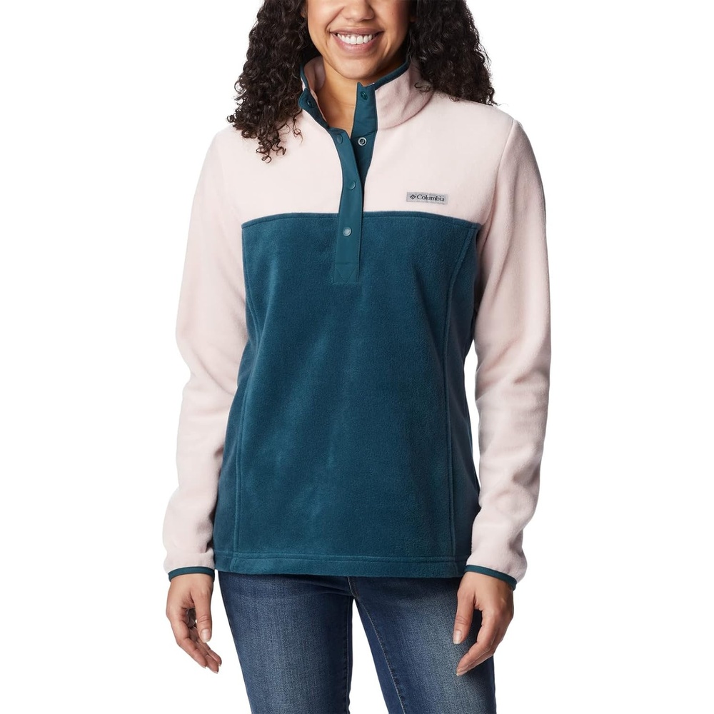 image:imageColumbia Benton Springs 12 Snap Pull Over II Fleece Pullover fr DamenNight Ripple Powder Pink Night Wave