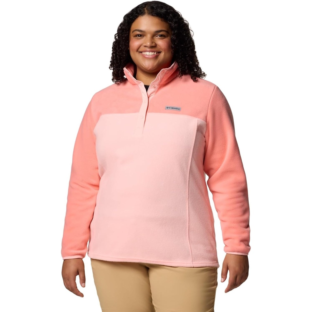 image:imageColumbia Benton Springs 12 Snap Pull Over II Fleece Pullover fr DamenPink SandAlpenglow