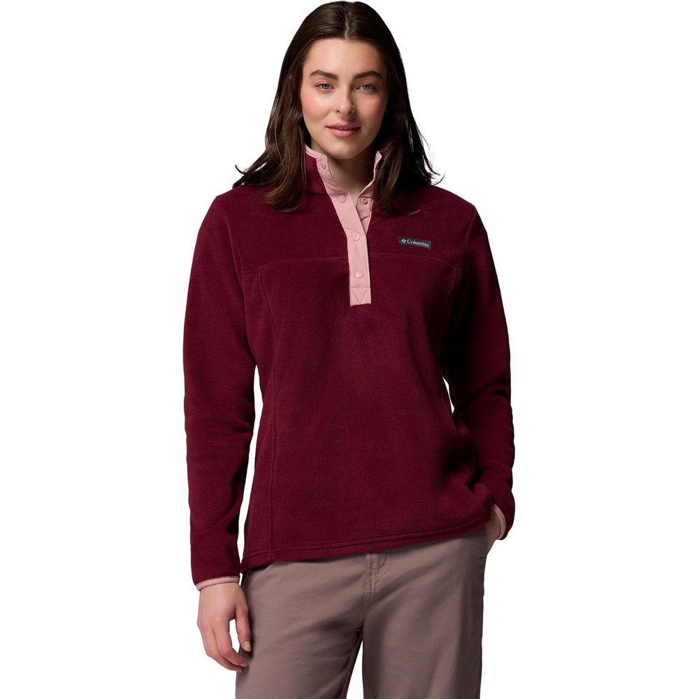 image:imageColumbia Benton Springs 12 Snap Pull Over II Fleece Pullover fr DamenRich WineEraser Pink