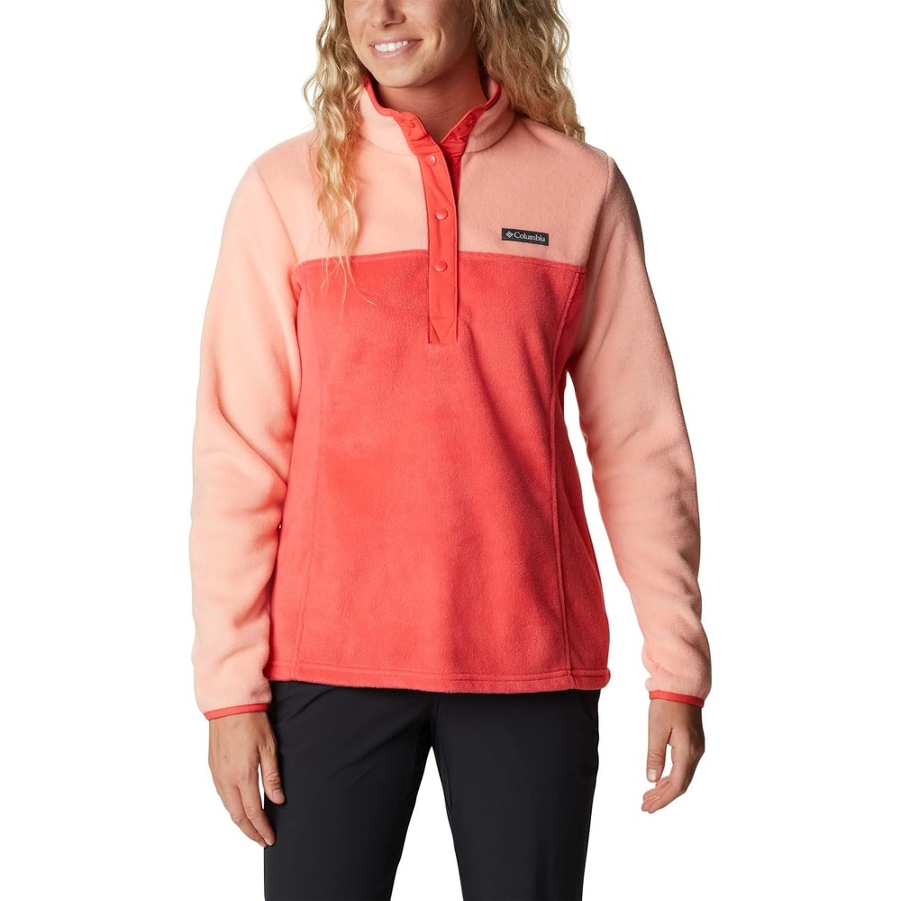 image:imageColumbia Benton Springs 12 Snap Pull Over II Fleece Pullover fr DamenRoter HibiskusKorallenriff