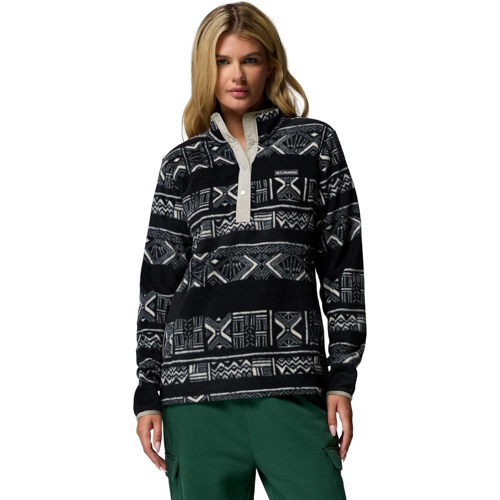 image:imageColumbia Damen Benton Springs Printed 12 Snap Fleece Sweaters 1er PackBlack Deschutes Days