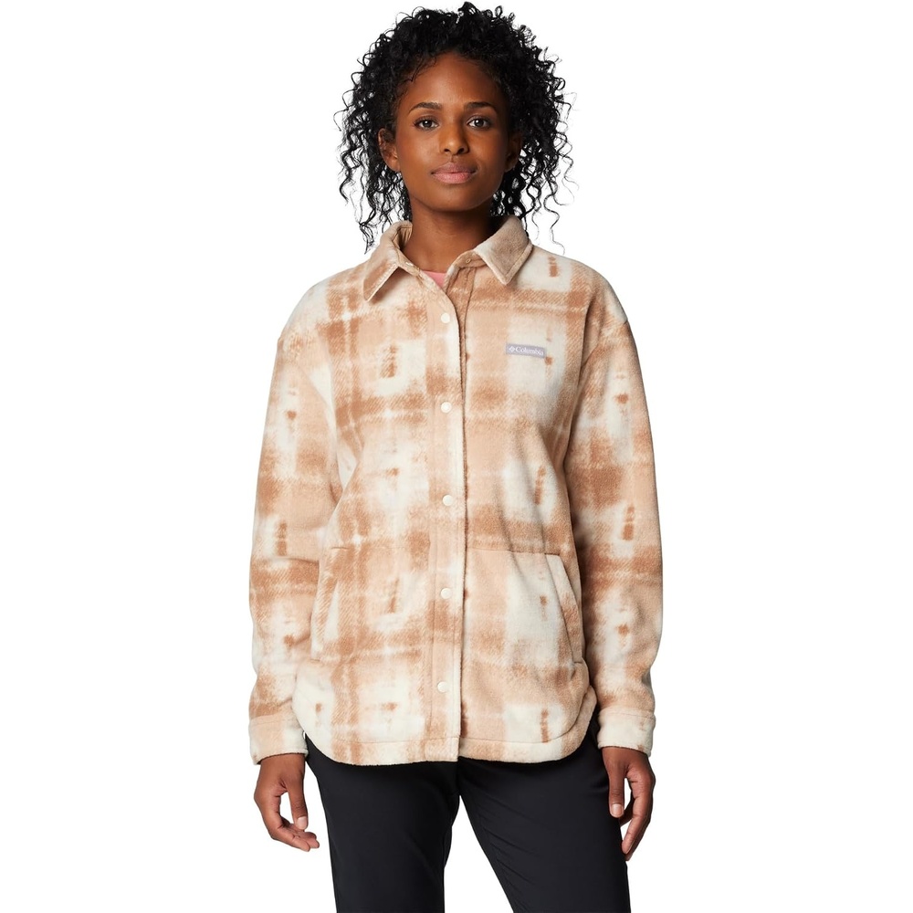 image:imageColumbia Damen Benton Springs Shirt Jacket 2 Fleecejacke 1er PackCamel Brown Omblur