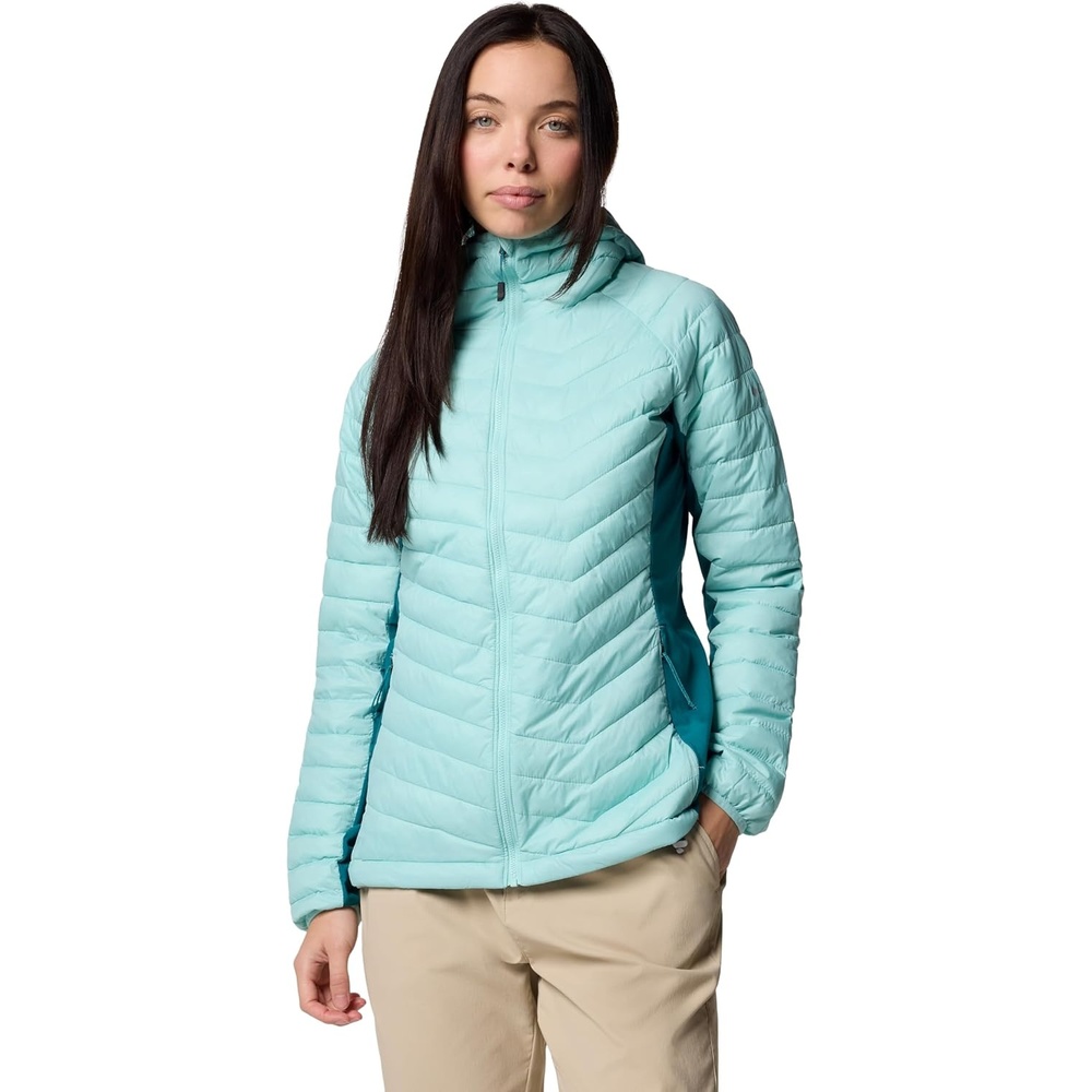image:imageColumbia Damen Powder Pass 2 Hybrid Hooded Jacket Pufferjacke mit Kapuze 1er PackSprayRiver Blue