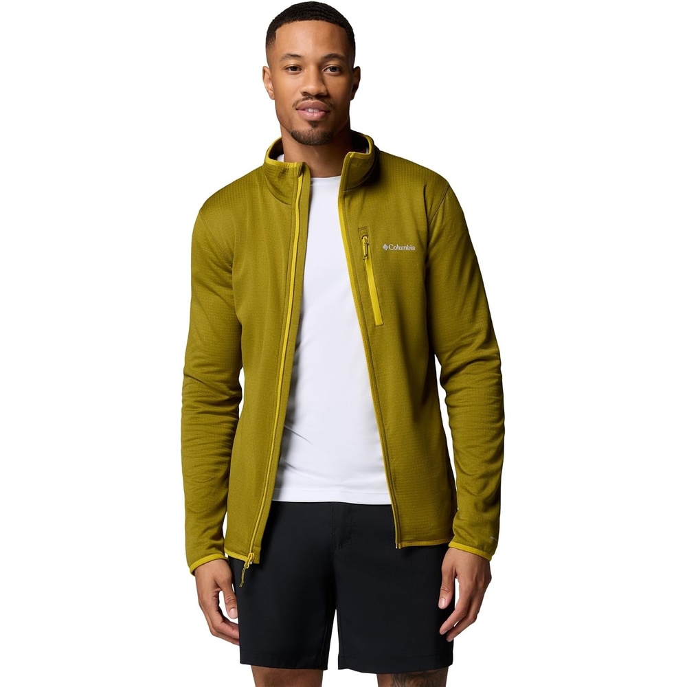 image:imageColumbia Essential Hike Grid Fleece Full Zip Fleecejacke mit durchgehendem Reiverschluss fr HerrenMossy GreenAntique Moss