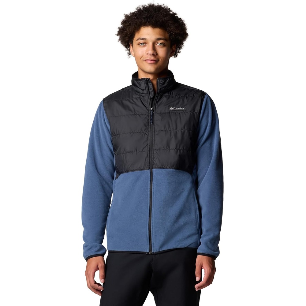 image:imageColumbia Mens Basin Butte Fleece Full Zip Full Zip Fleece Jacket Black Size LDark Mountain Black