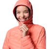 Columbia Damen Powder Pass 2 Hybrid Hooded Jacket Pufferjacke mit Kapuze (1er Pack)(Alpenglow/Daredevil)