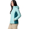 Columbia Damen Powder Pass 2 Hybrid Hooded Jacket Pufferjacke mit Kapuze (1er Pack)(Spray/River Blue)