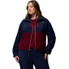 Columbia Sequoia Grove Full Zip Fleece, Fleecejacke mit durchgehendem Reißverschluss für Damen(Collegiate Navy/Rich Wine/Maple Sugar)