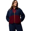 Columbia Sequoia Grove Full Zip Fleece, Fleecejacke mit durchgehendem Reißverschluss für Damen(Collegiate Navy/Rich Wine/Maple Sugar)