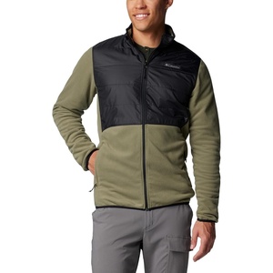 Columbia Men’s Basin Butte Fleece Full Zip, Full Zip Fleece Jacket, Black, Size L(Stone Green  Black)