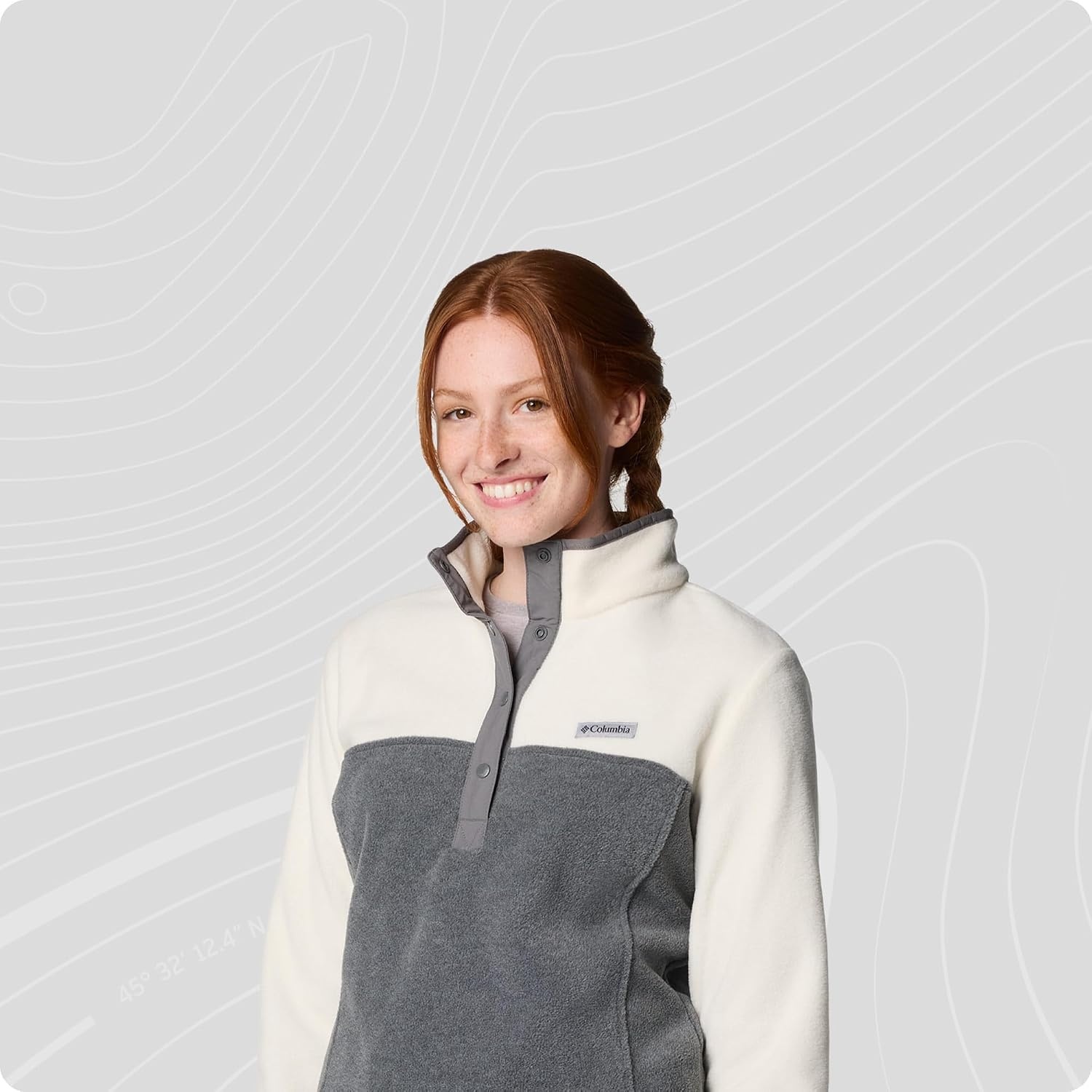 image:imageColumbia Benton Springs 12 Snap Pull Over II FleeceSweatshirt fr DamenCity Grey HeatherChalk