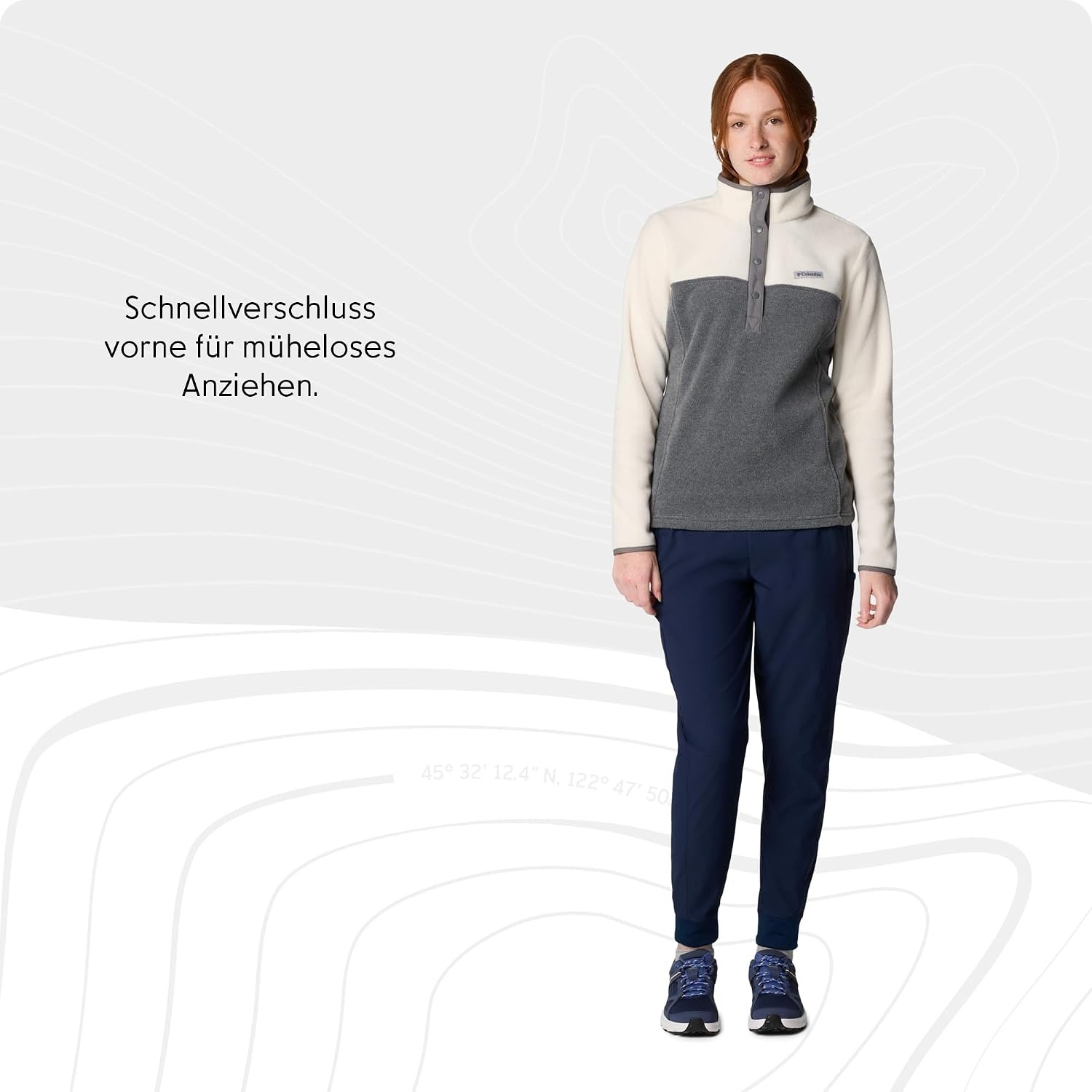 image:imageColumbia Benton Springs 12 Snap Pull Over II FleeceSweatshirt fr DamenCity Grey HeatherChalk