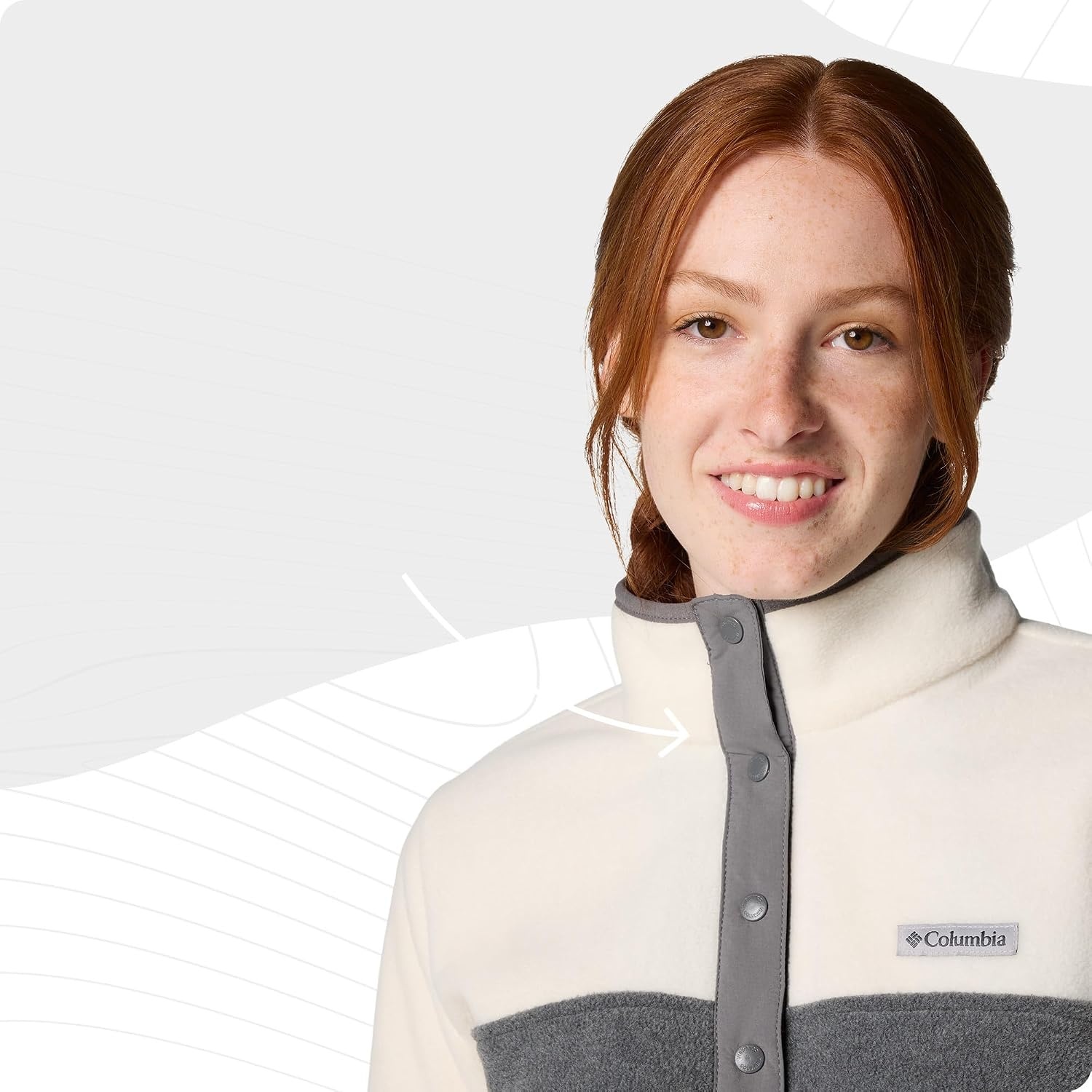 image:imageColumbia Benton Springs 12 Snap Pull Over II FleeceSweatshirt fr DamenCity Grey HeatherChalk