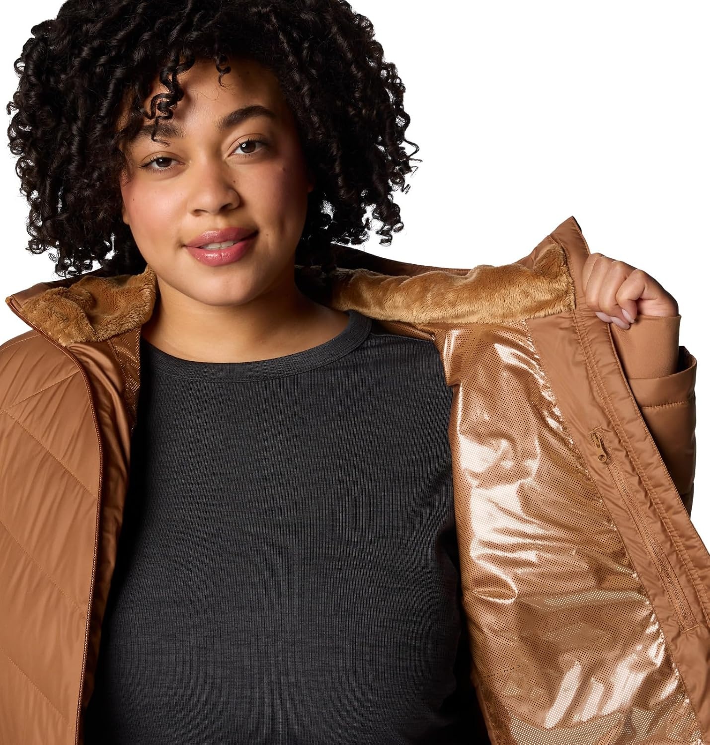 image:imageColumbia Damen First Generation Heavenly Long Hooded Jacket Heavenly Long Hooded Jacket 1er PackCamelBraun