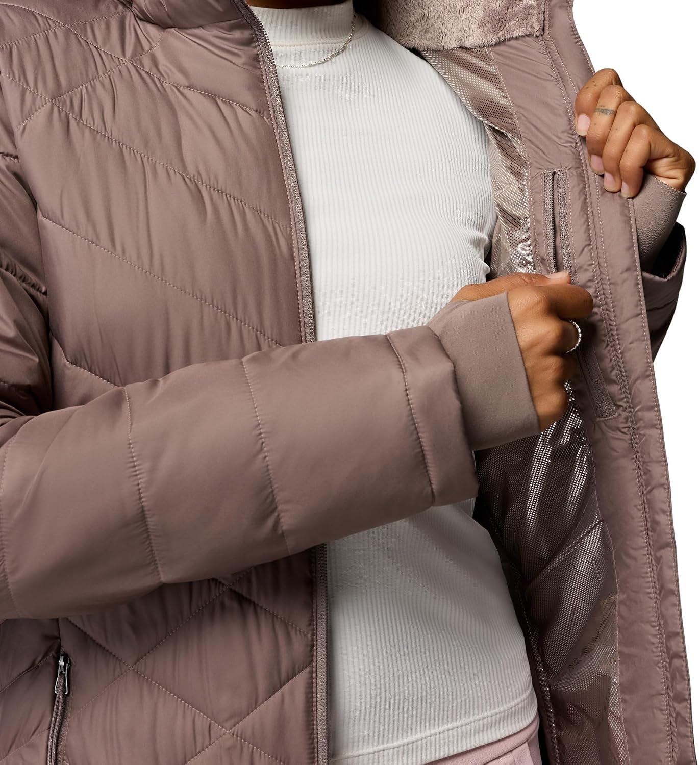 image:imageColumbia Damen First Generation Heavenly Long Hooded Jacket Heavenly Long Hooded Jacket 1er PackIron