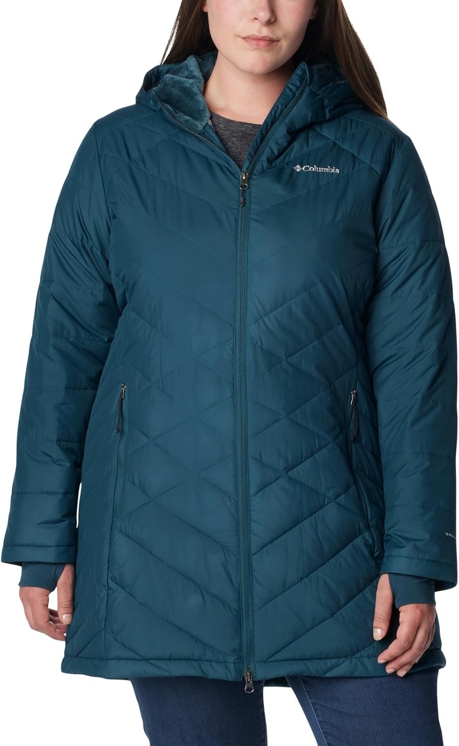 image:imageColumbia Damen First Generation Heavenly Long Hooded Jacket Heavenly Long Hooded Jacket 1er PackNight Wave