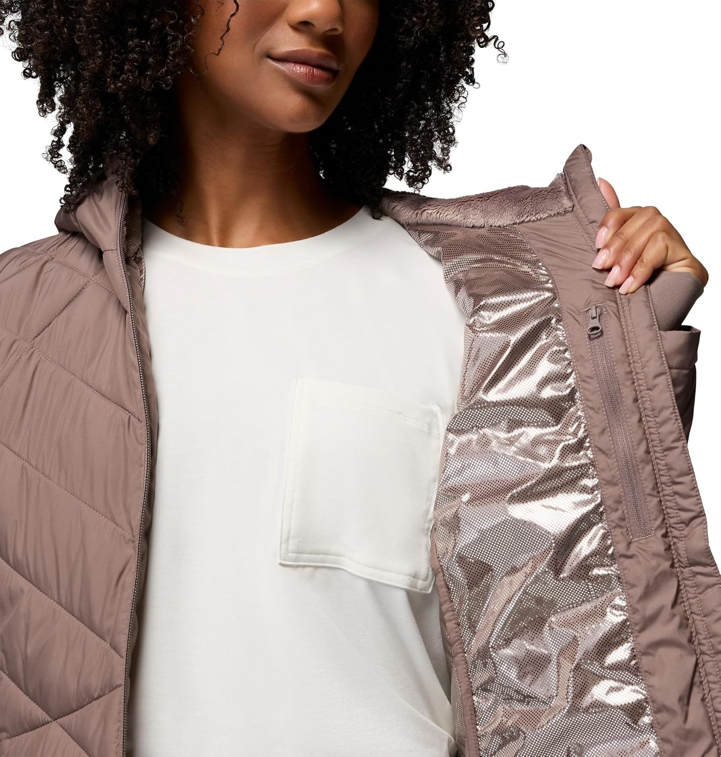 image:imageColumbia Damen Heavenly Hooded Jacket Pufferjacke mit Kapuze 1er PackIron