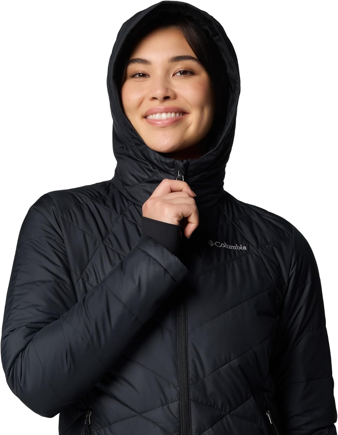 image:imageColumbia Damen Heavenly Hooded Jacket Pufferjacke mit Kapuze 1er PackSchwarz