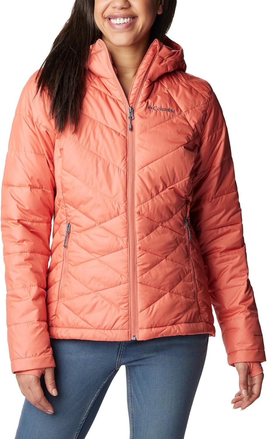 image:imageColumbia Damen Heavenly Hooded Jacket Pufferjacke mit Kapuze 1er PackVerblasster Pfirsich