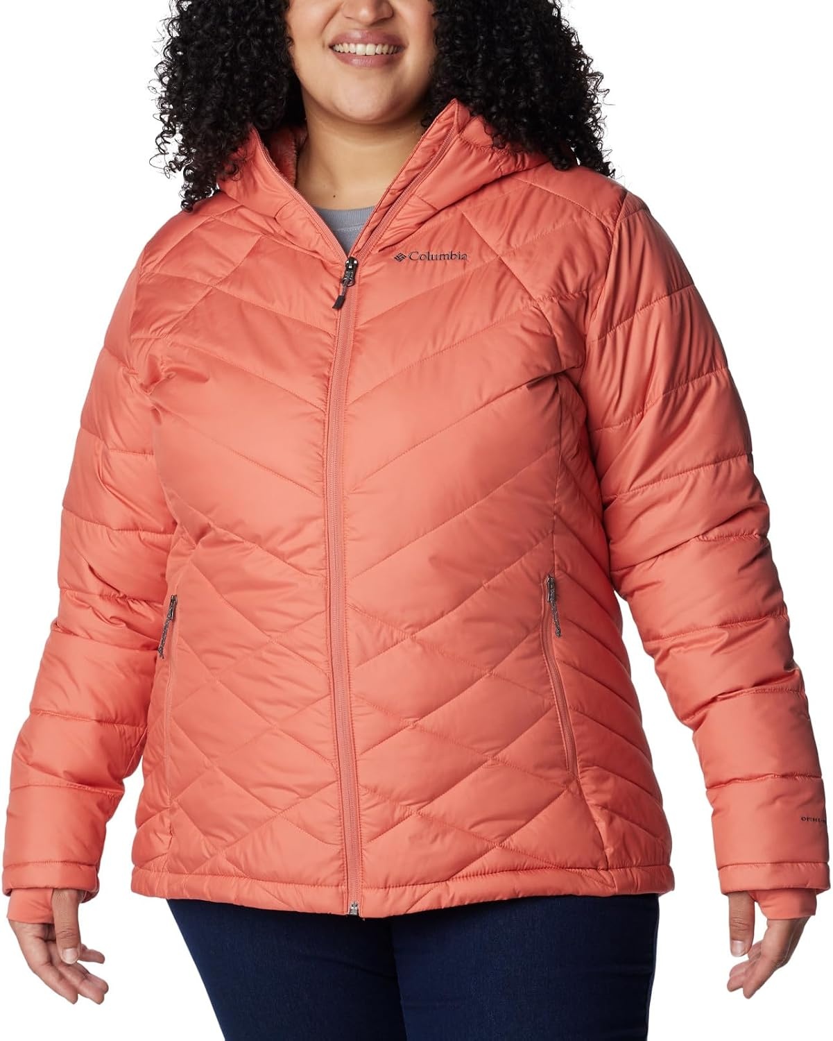 image:imageColumbia Damen Heavenly Hooded Jacket Pufferjacke mit Kapuze 1er PackVerblasster Pfirsich