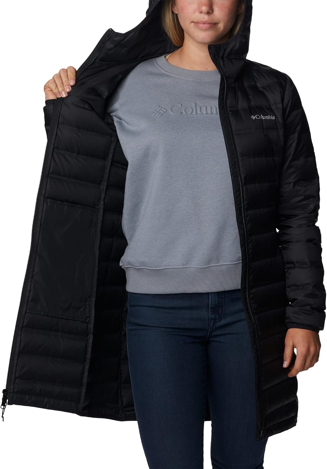 image:imageColumbia Damen Lake 22 Lange Daunenjacke Mit KapuzeSchwarz