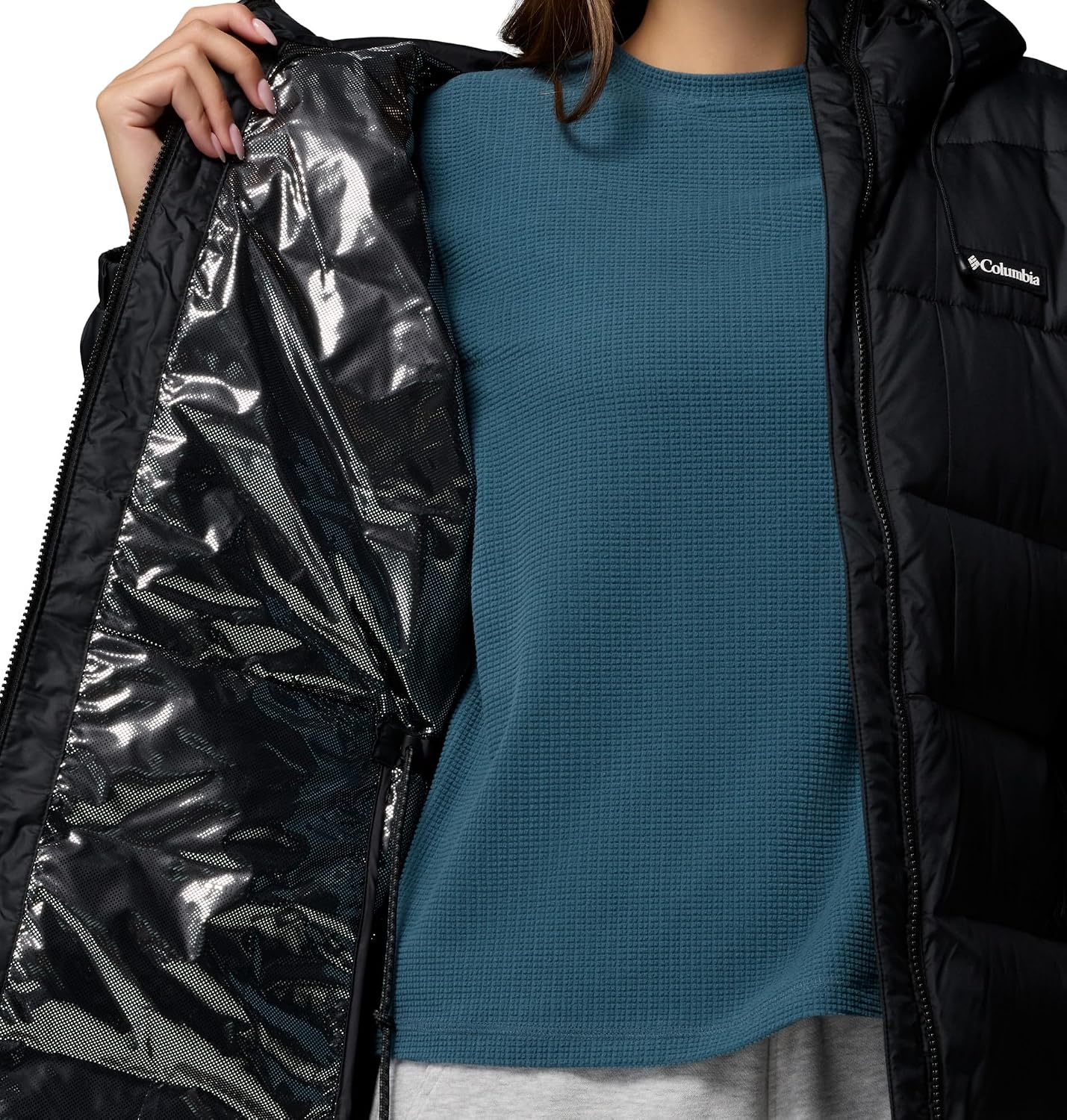 image:imageColumbia Damen Pike Lake 3 Long Jacket Pufferjacke mit Kapuze 1er PackSchwarz