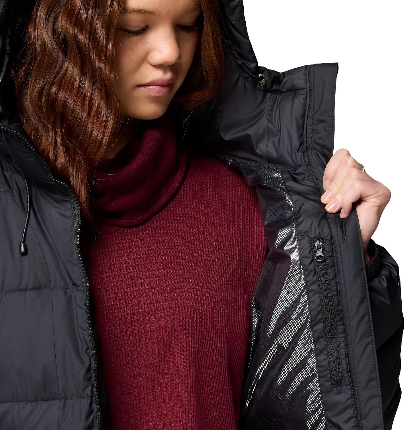 image:imageColumbia Damen Pike Lake 3 Long Jacket Pufferjacke mit Kapuze 1er PackSchwarz