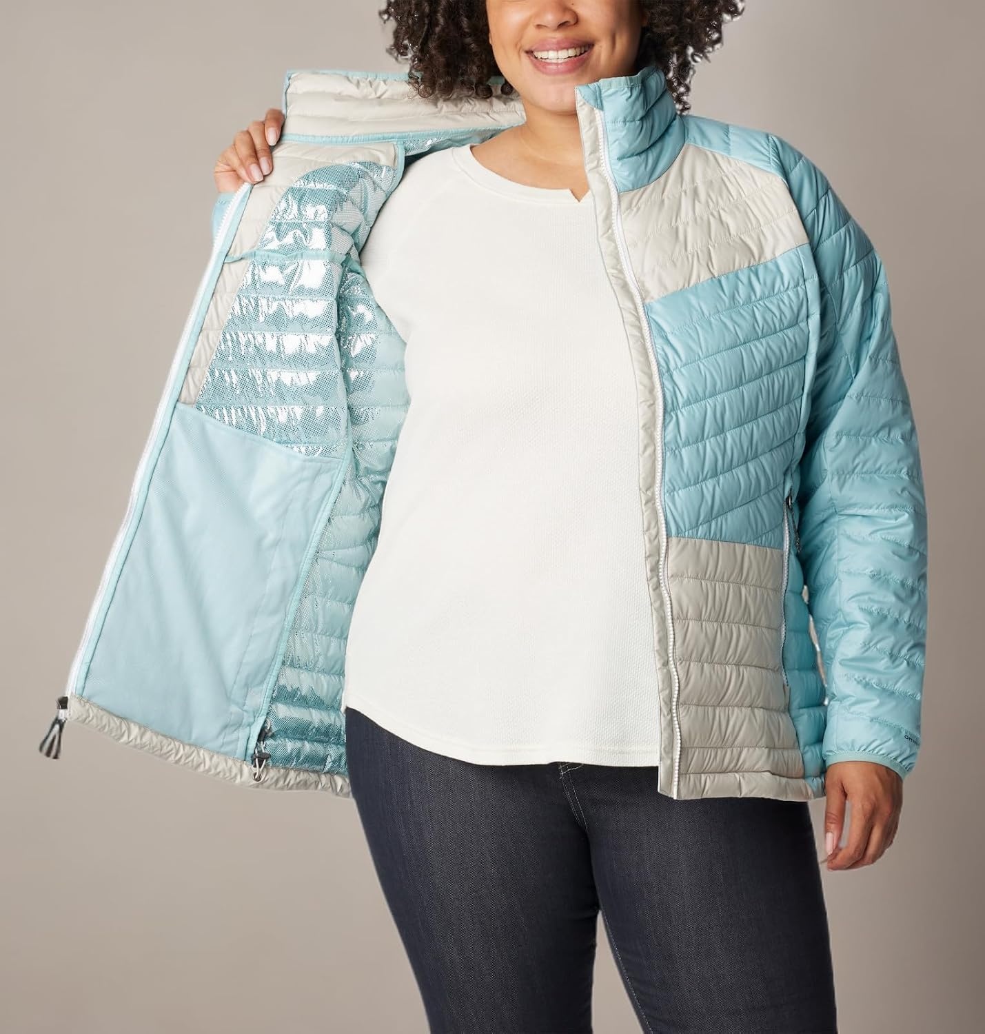 image:imageColumbia Damen Powder Lite II JackeAqua Haze Dark Stone