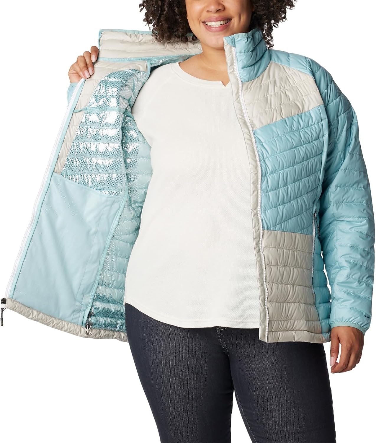 image:imageColumbia Damen Powder Lite II JackeAqua Haze Dark Stone