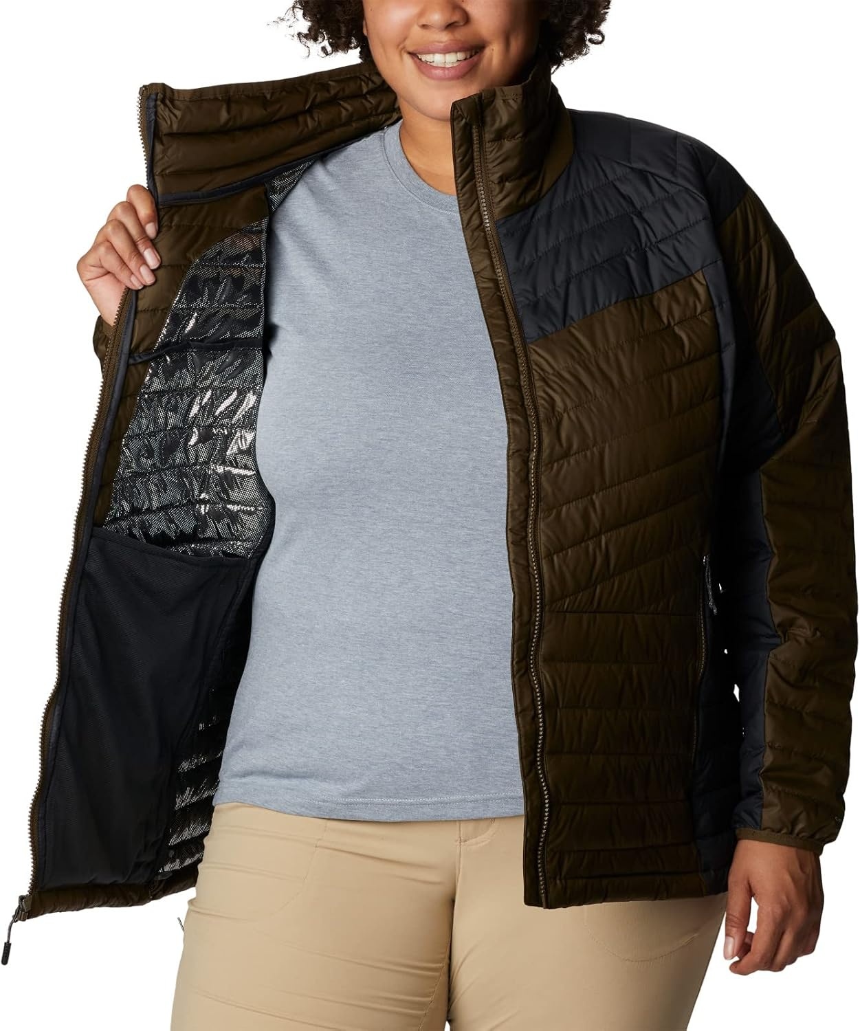 image:imageColumbia Damen Powder Lite II JackeOlivgrnSchwarz