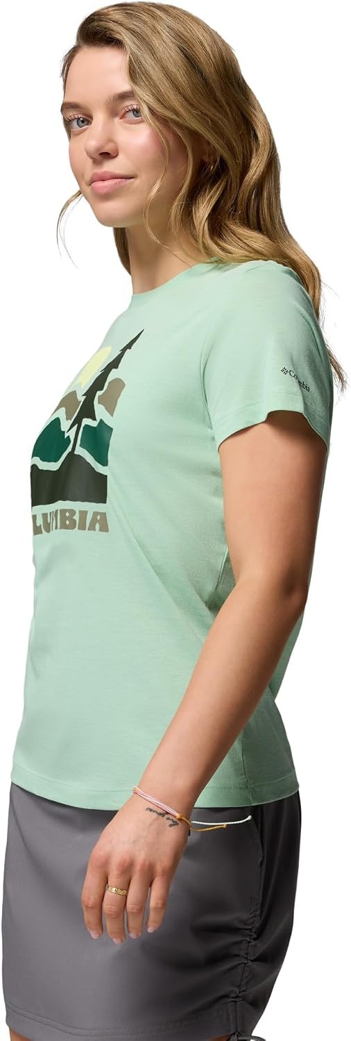 image:imageColumbia Damen Ruby Springs Graphic Fitted Short Sleeve Kurzrmeliges TShirt 1er PackNew Mint Get Hiked