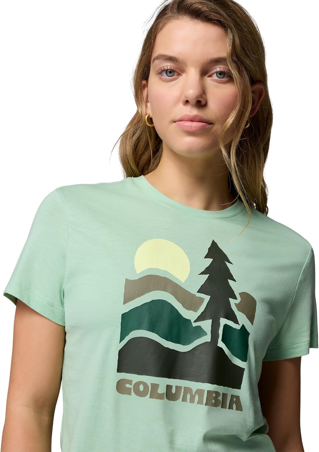 image:imageColumbia Damen Ruby Springs Graphic Fitted Short Sleeve Kurzrmeliges TShirt 1er PackNew Mint Get Hiked