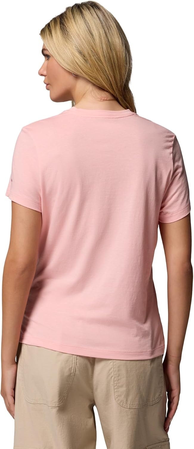 image:imageColumbia Damen Ruby Springs Graphic Fitted Short Sleeve Kurzrmeliges TShirt 1er PackPink Sand Get Hiked