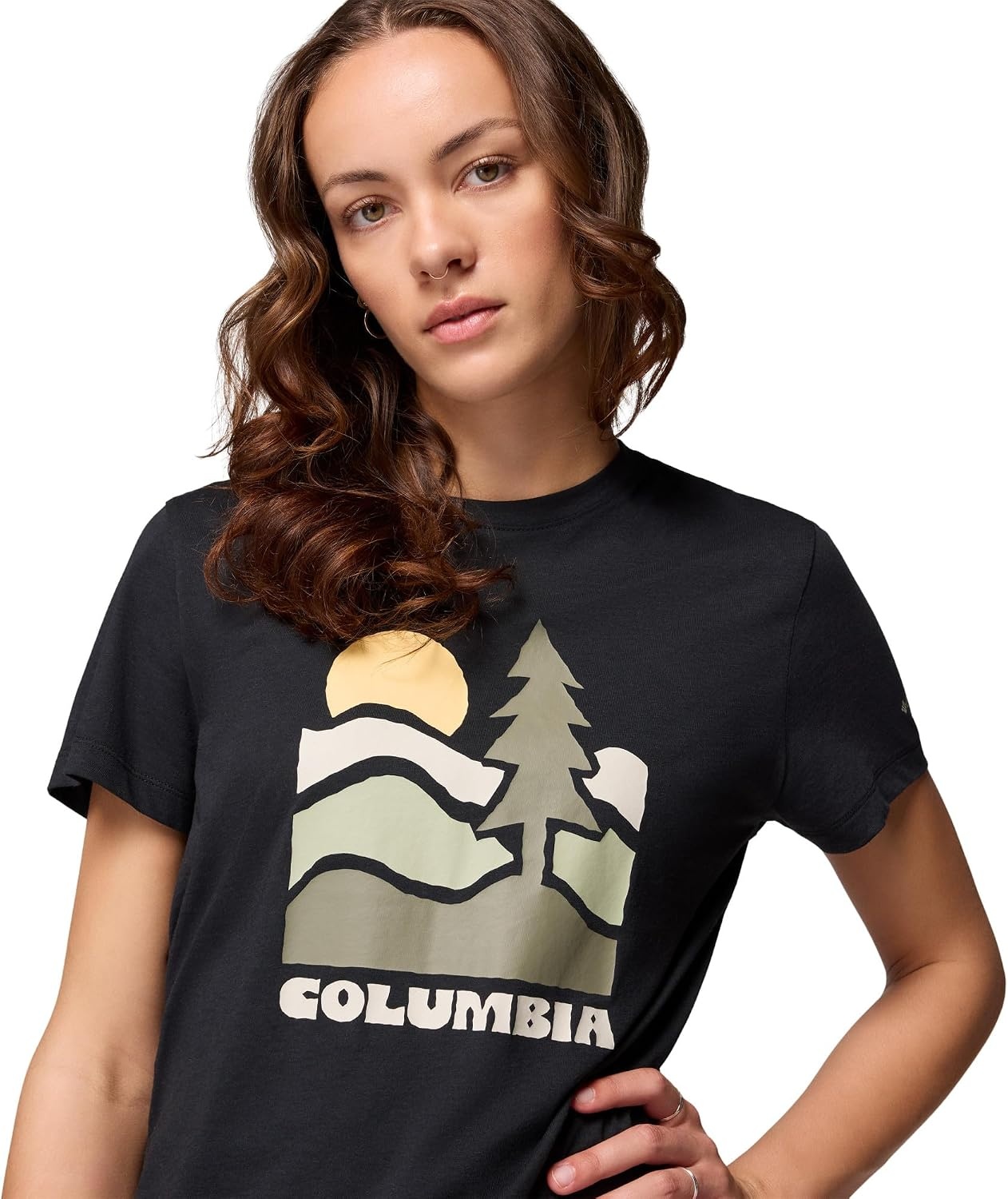 image:imageColumbia Damen Ruby Springs Graphic Fitted Short Sleeve Kurzrmeliges TShirt 1er PackSchwarz Get Hiked