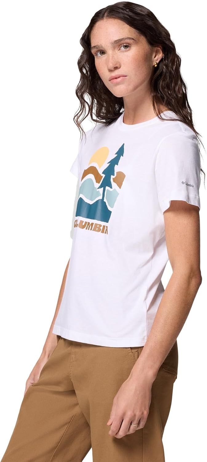 image:imageColumbia Damen Ruby Springs Graphic Fitted Short Sleeve Kurzrmeliges TShirt 1er PackWei Get Hiked