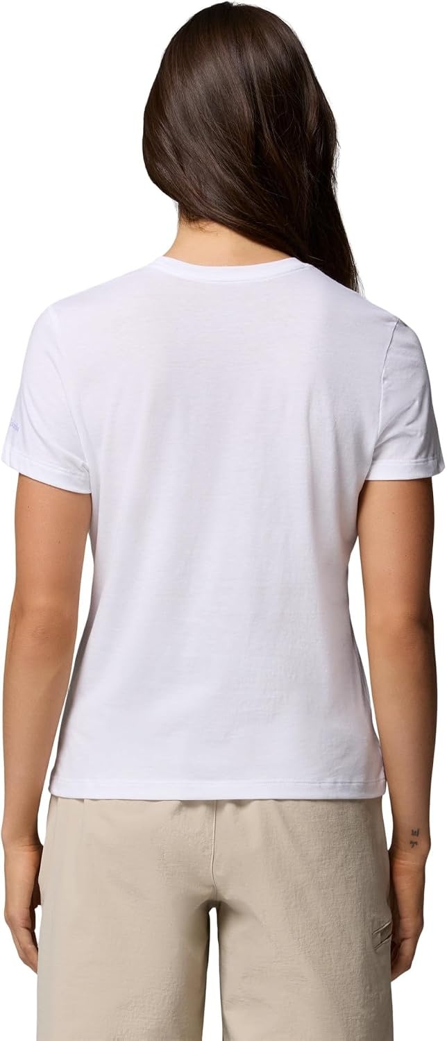 image:imageColumbia Damen Ruby Springs Graphic Fitted Short Sleeve Kurzrmeliges TShirt 1er PackWhite Moonlit Hillscape
