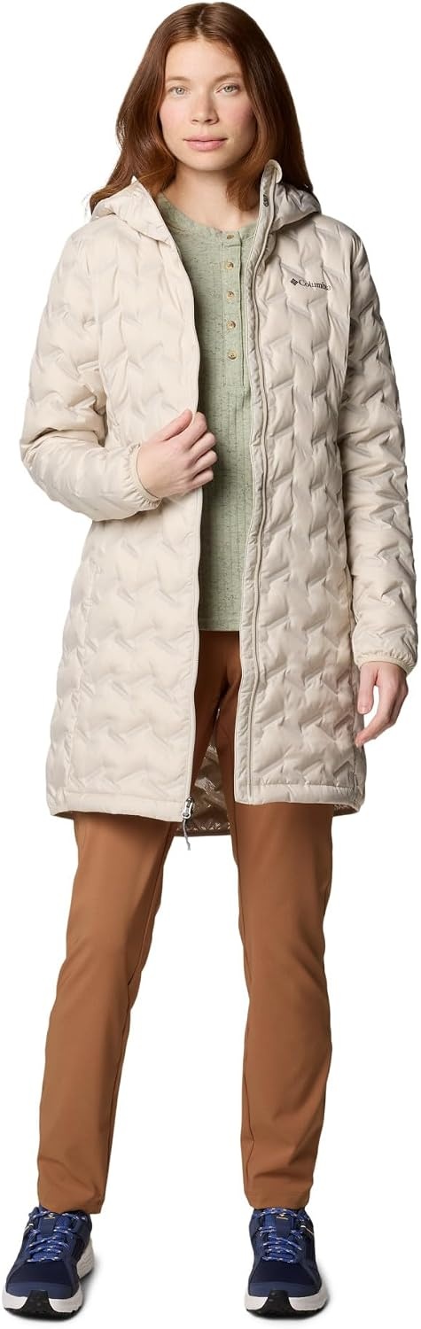 image:imageColumbia Delta Ridge II Lange Daunenjacke Reflektierendes OmniHeat Heat Seal Design Wasserabweisendes Material ScubaKapuze Reiverschlusstaschen Damen