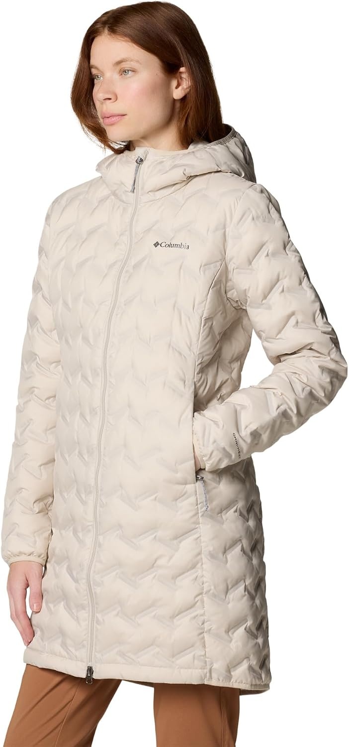 image:imageColumbia Delta Ridge II Lange Daunenjacke Reflektierendes OmniHeat Heat Seal Design Wasserabweisendes Material ScubaKapuze Reiverschlusstaschen Damen