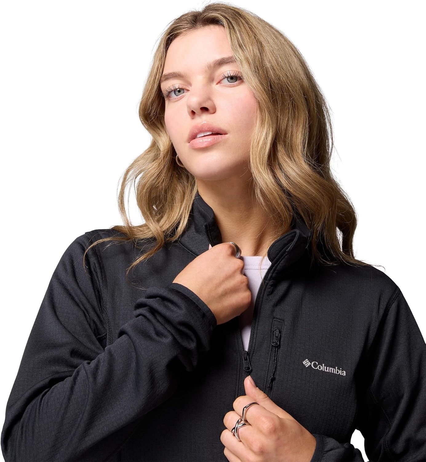 image:imageColumbia Essential Hike Grid Fleece Full Zip Fleecejacke mit durchgehendem Reiverschluss fr DamenSchwarz