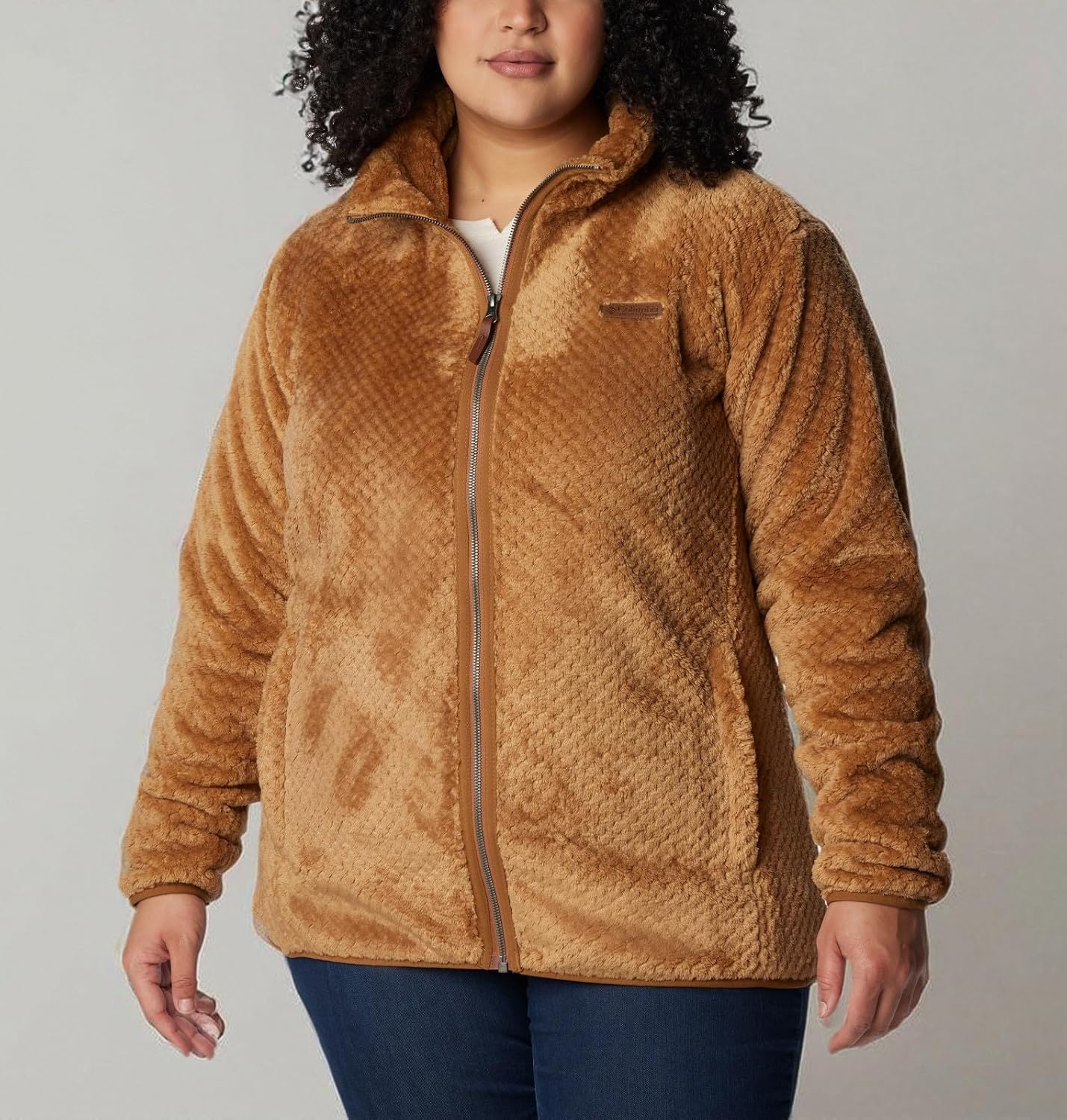 image:imageColumbia Fire Side II Sherpa Full Zip Fleecejacke mit durchgehendem Reiverschluss fr DamenCamel Brown