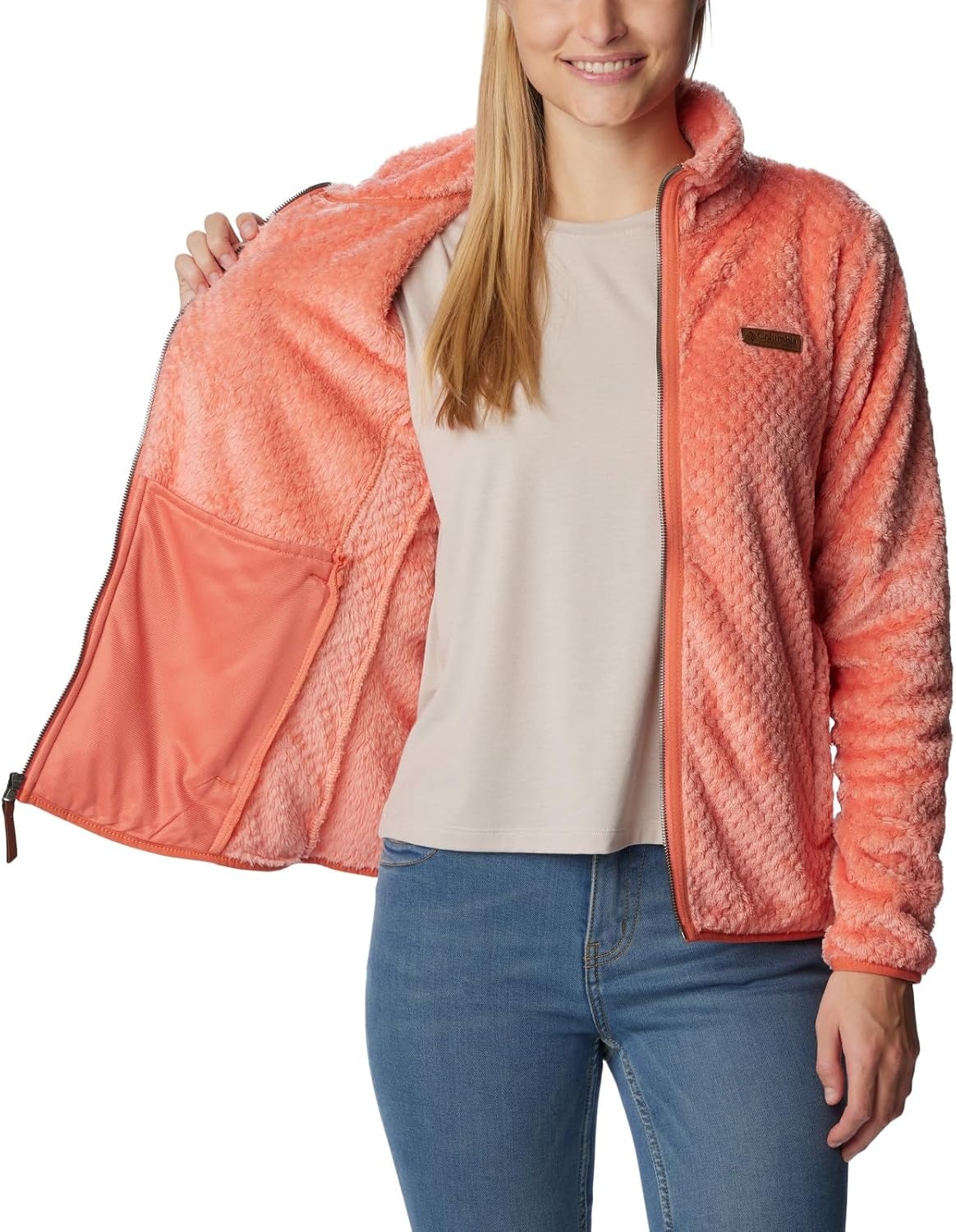 image:imageColumbia Fire Side II Sherpa Full Zip Fleecejacke mit durchgehendem Reiverschluss fr DamenPfirsich Faded Peach