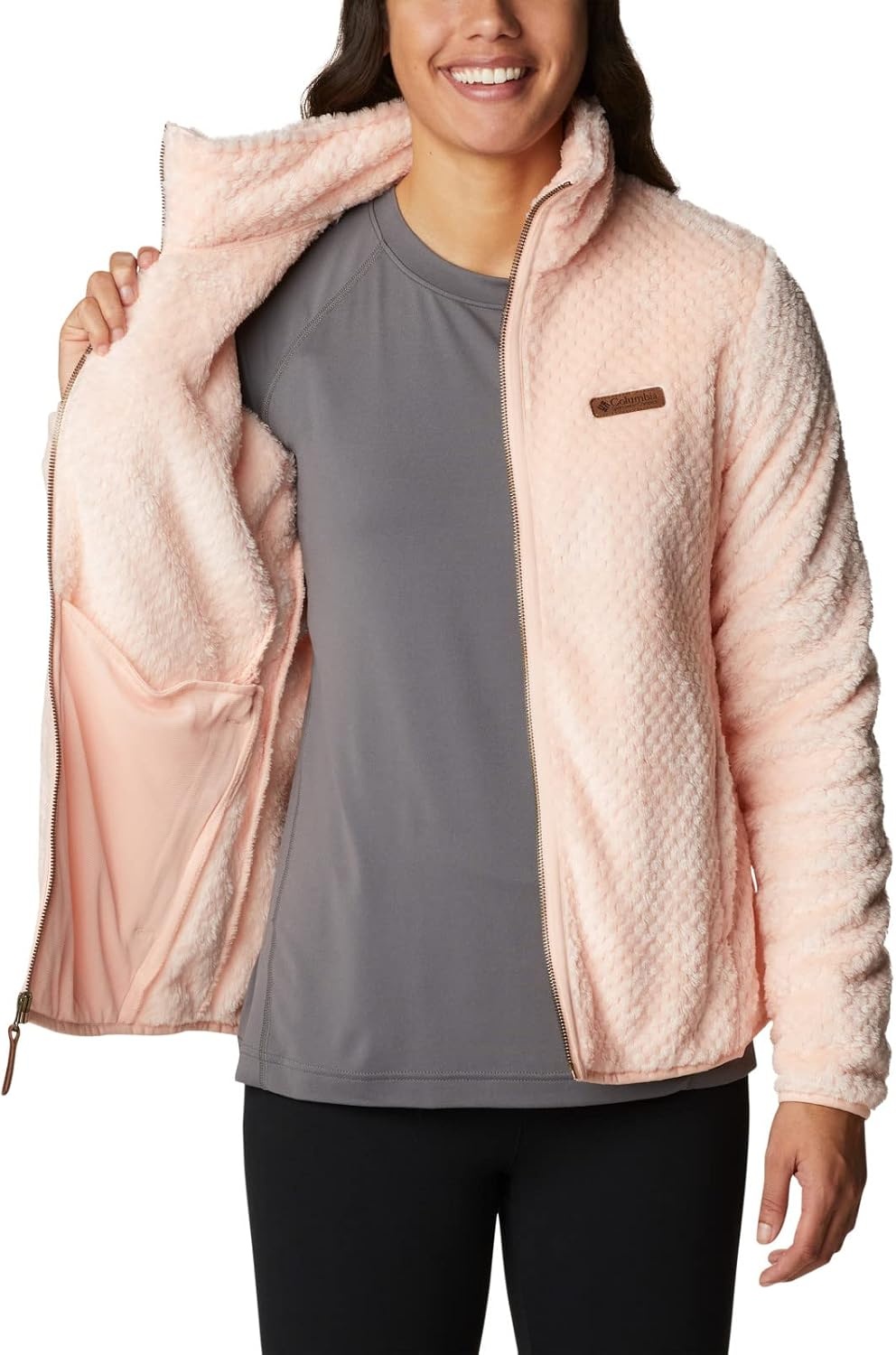 image:imageColumbia Fire Side II Sherpa Full Zip Fleecejacke mit durchgehendem Reiverschluss fr DamenPfirsichblte